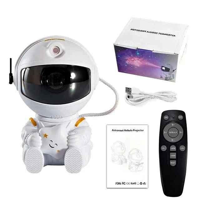 🌌 Proyector Astronauta Mágico de Galaxias | Luz Nocturna LED 360° para Niños y Hogar ✨