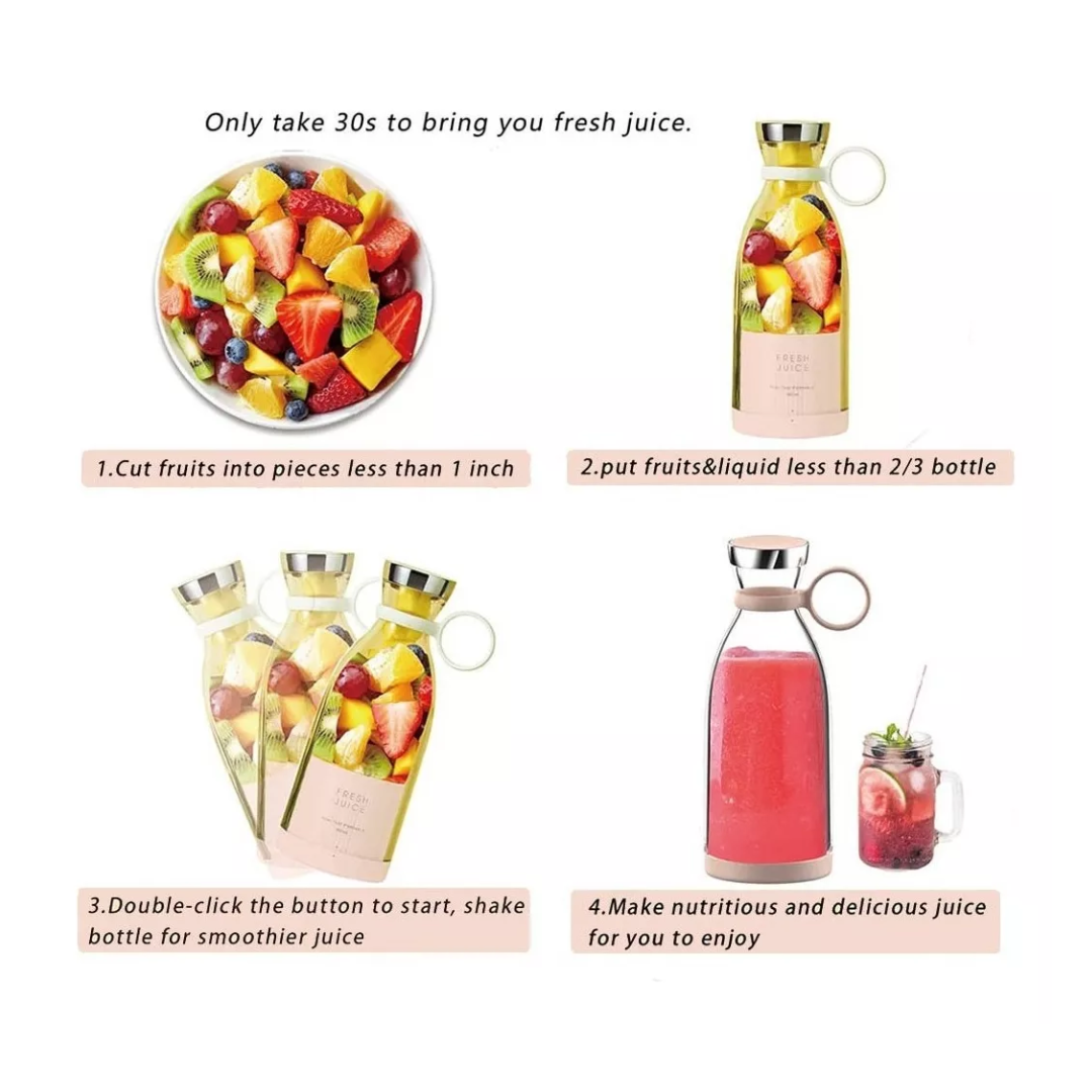 Licuadora Portátil Recargable USB Fresh Juice | Vasos & Batidos en Segundos