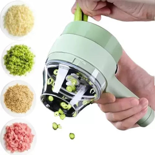 Picatodo de Cocina Portátil 4 en 1 Recargable | Cortador & Procesador de Alimentos