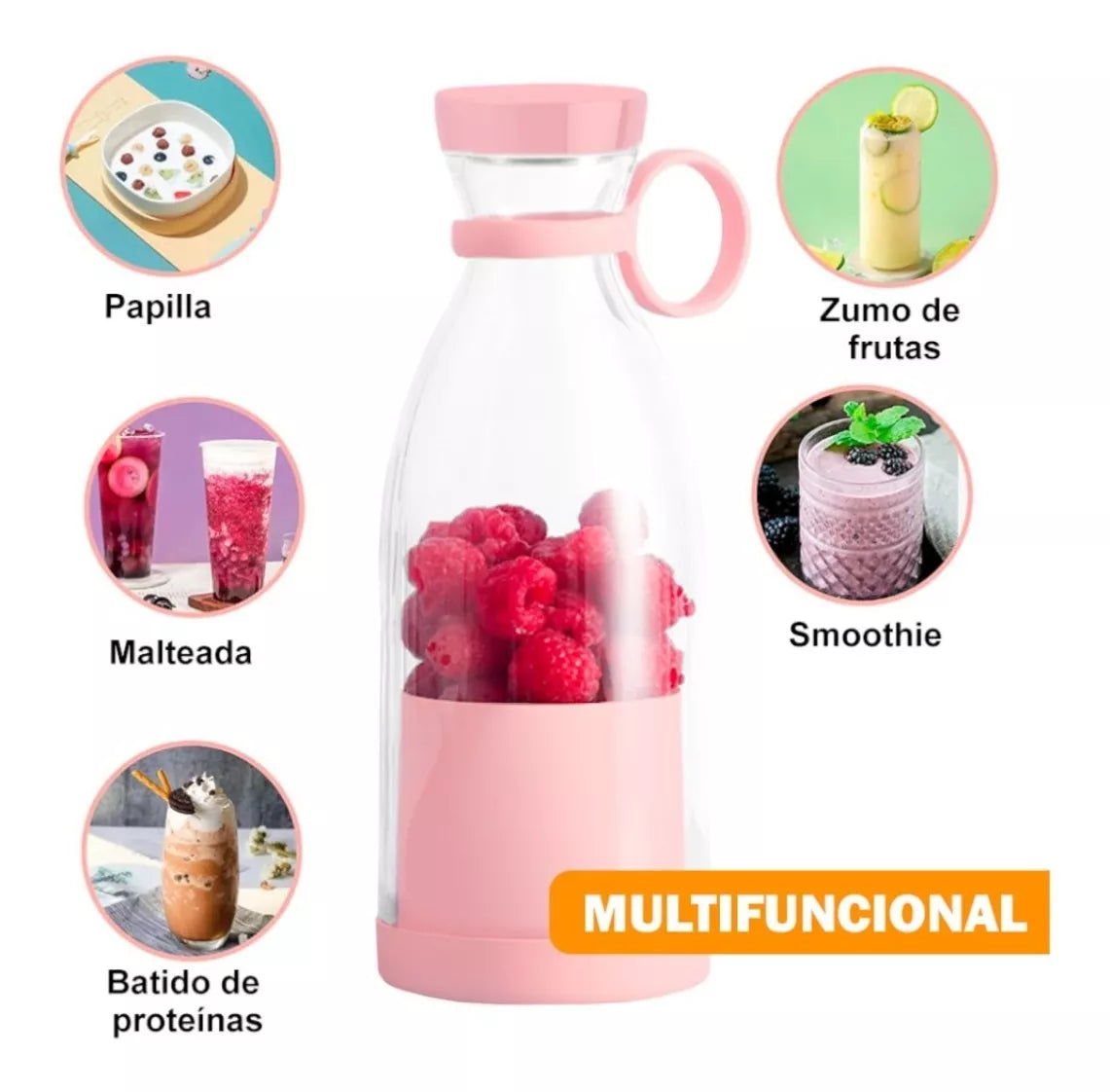 Licuadora Portátil Recargable USB Fresh Juice | Vasos & Batidos en Segundos