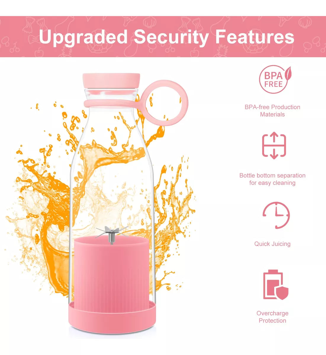 Licuadora Portátil Recargable USB Fresh Juice | Vasos & Batidos en Segundos