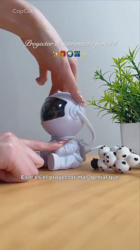 🌌 Proyector Astronauta Mágico de Galaxias | Luz Nocturna LED 360° para Niños y Hogar ✨