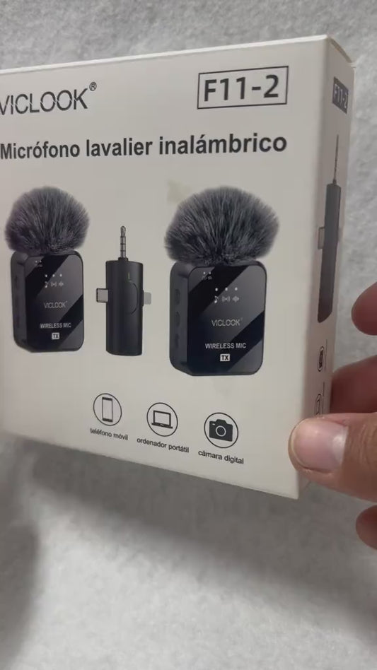 Kit de Micrófonos Inalámbricos Dúo F11-2 Pro | Audio HiFi DSP y Reducción de Ruido para Creadores, Celulares y Cámaras